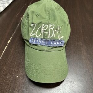 Vintage‎ Blue 84 Zorbaz Detroit Lakes Adjustable Dad Hat Cap Green Embroidered